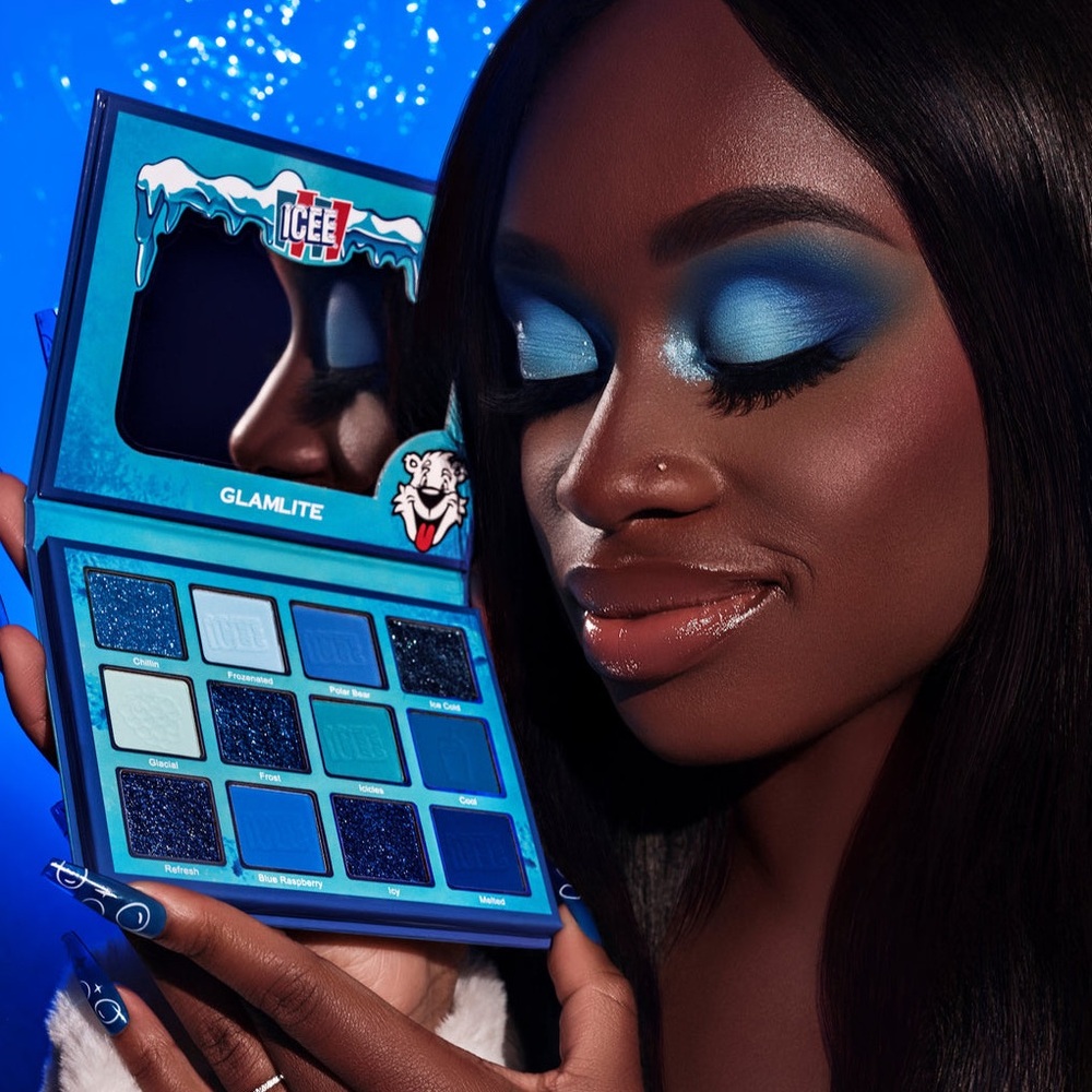 NEW - ICEE Γ GLAMLITE Blue Raspberry Eyeshadow Palette / Eye Color βοΈπ - Picture 3 of 5